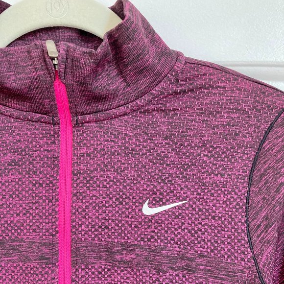 Nike Dri Fit Knit Half Zip running pullover in "Vivid Pink Heather" S - Picture 10 of 11